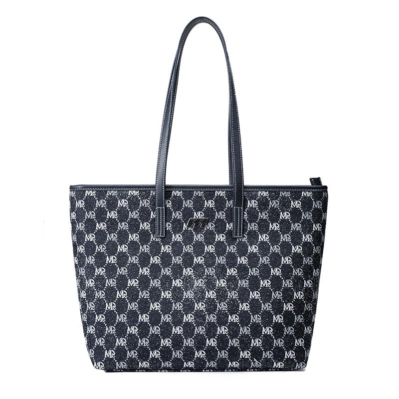 

New MQ Polyester Tote Bag Shopping Bag Underarm Shoulder Bag Women s Dark Blue MQ221086 37.1*13.0*26.9CM