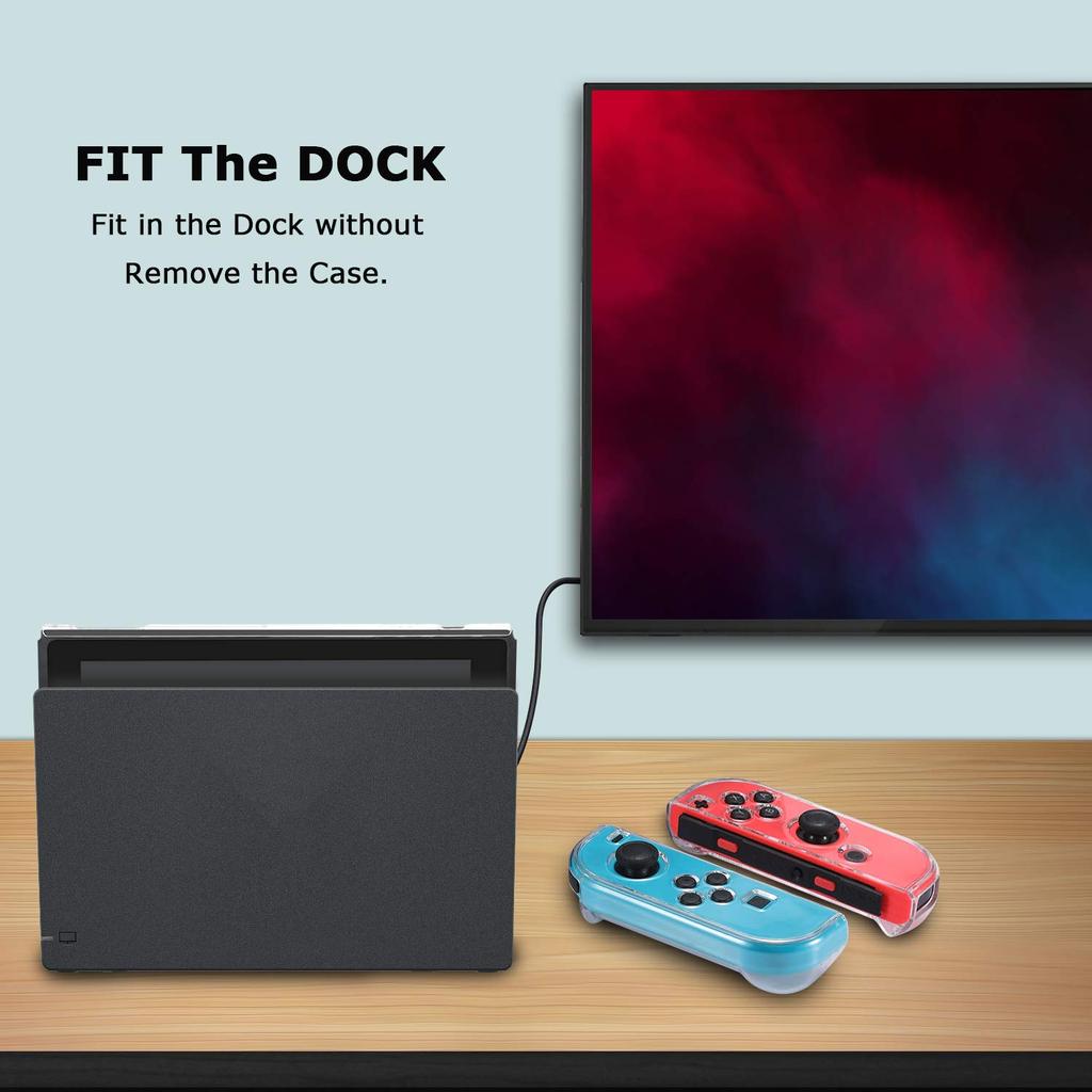 Tasikar Nintendo Switch Separat Transparent Nintendo Switch Compatibil cu Dock și Husă Controller Joy Cons, Carcasă, Carcasă Ultra-subțire, (clar)