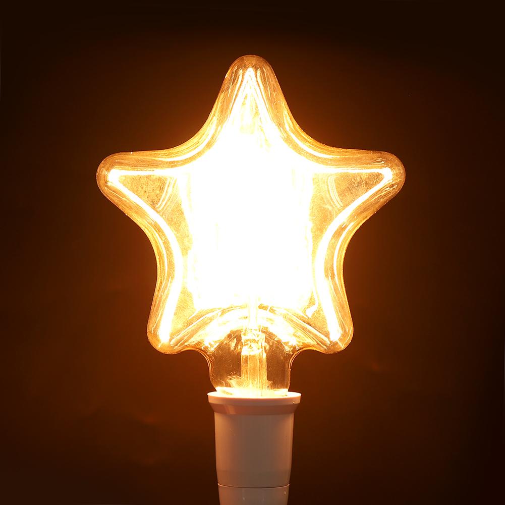 E27 Vintage Licht Lampe Pentagramm Form Glühbirne Beleuchtung Dekoration für Kaffeehaus 220V