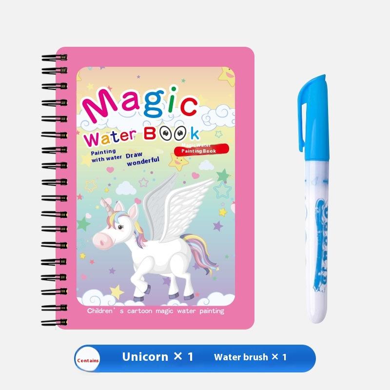 1 Libro+1 Penna Libro da Colorare Riutilizzabile Libro da Dipingere con l'Acqua Sensoriale Educazione Precoce Puzzle Giocattoli da Disegno