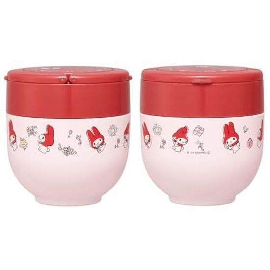 Skater Insulated Lunch Box Bowl Type 540ml Women 2-Tier Jar Folding Handle Antibacterial Sanrio My Melody Flower Retro LDNO6AG-A