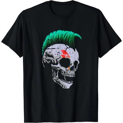 Hardcore Punk Rock Schädel Irokesenschnitt Heavy Metal Acid Rock T-Shirt