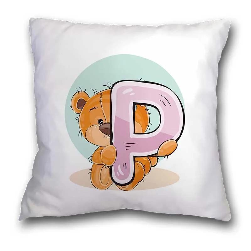 Cute Cartoon Bear Animal Pillowcase Cushion Cover Printing Suitable for Sofa Children's Room Decorative Pillowcase