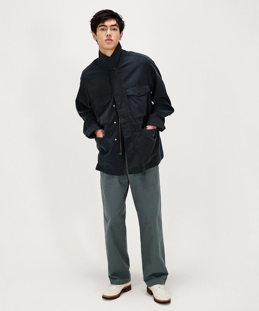 SHIRTER Cotton Drill Wide Chino Pants (Slate Blue)