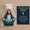 Pocket Hug Jesus Gift Blessing Jesus Prayer Figurine with Card Christian Pocket Hug Keepsake Religious Faith Ornament for Christian Gifts