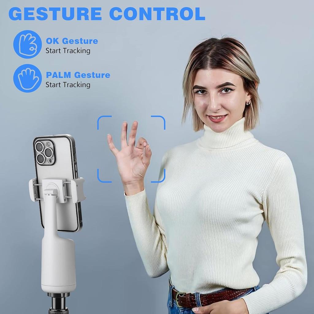 Smart 360°Auto Face Tracking Phone Holder Anti-shake Selfie Stick Gimbal Stabilizer Adjustable Lens Stable Photography Streaming