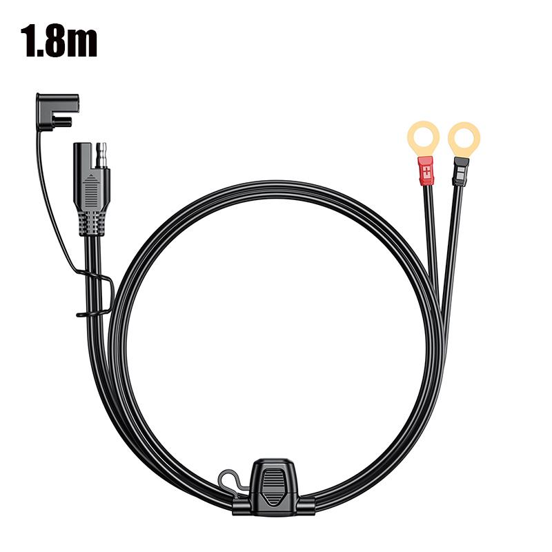 12-24V 18AWG SAE 2 Pin Quick Disconnect To O Ring Terminal Harness Connecter Cord Connector Cable for Battery Charger/Maintainer
