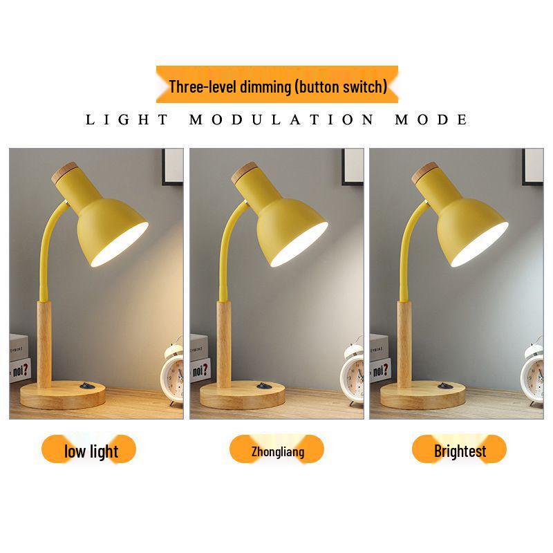 Nordic Retro Eye Protection Table Lamp - Bedside & Study Desk Lamp with Plug-in Feature