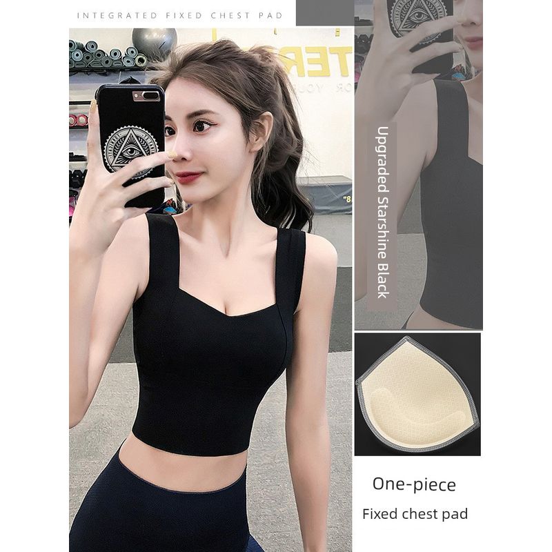 

Sports Intimates Women s Anti-Shock and Anti-SAG Fitness Running Outfit High-Strength Yoga Clothes Vest Summer One-Piece Bra Gray Lake Blue M