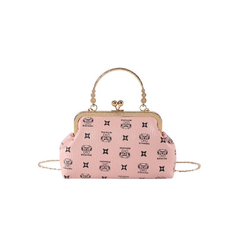 Personalized Clip-On Small Square Bag, Fashion Handbag, Foreign Style Printing Chain, Shoulder Bag, Messenger Bag, Women'S Bag.