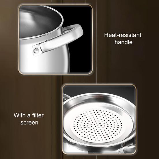 Bacon Grease Container with Strainer Scoop Stainless Steel Large Capacity Oil Container Heat-Resistant Rust-Proof Multi-Purpose Tool for Frying Oil