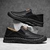 Independent station large size hand-stitched men's shoes outdoor casual shoes one-pedal flat leather shoes low-top loafers