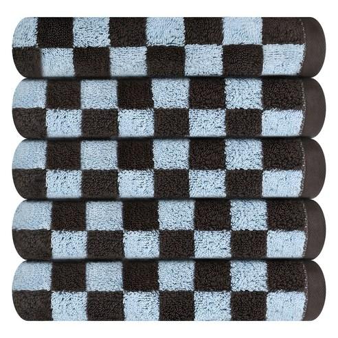 Songwol Towel Daily Check Facial Towel 180g Combed Cotton (180g x 5)