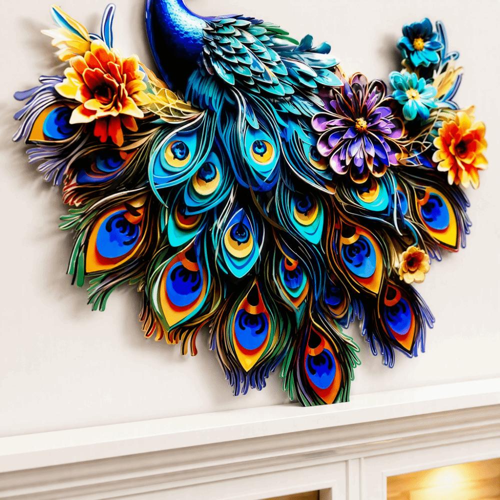 Iron Peacock Wall Art Blue Bird Wall Art Metal Metal Wall Decor Garden Decor
