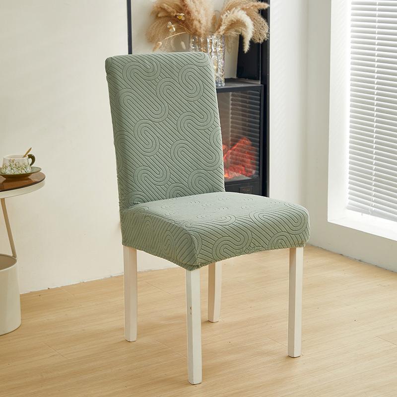 Elastic Jacquard Chair Cover Thickened All-Inclusive Fabric Chair Cover Hotel Backrest Integrated Stool Cover Dining Chair Cover