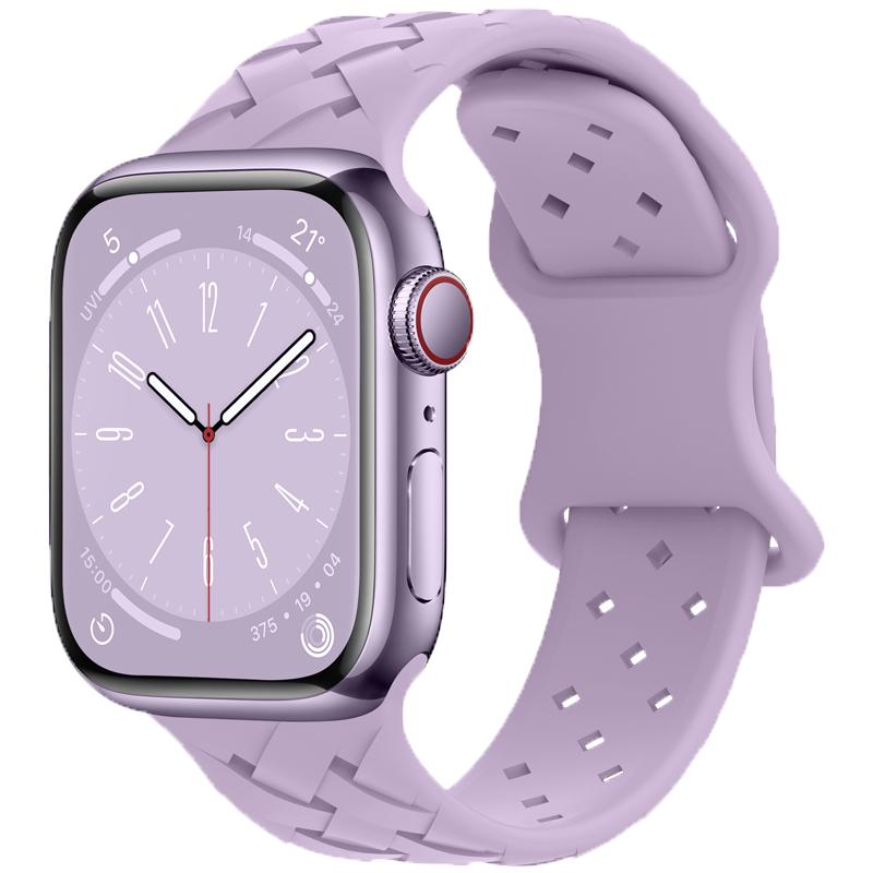 Sport Braided Silicone Strap For Apple Watch Band 44mm 40mm 45mm 49mm 46mm Breathable Bracelet Iwatch Series 10 9 7 8 Se Ultra 2