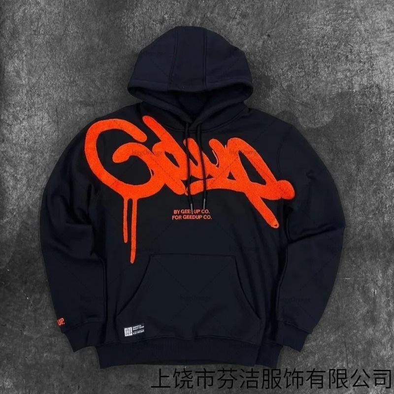 Europese en Amerikaanse trendy merkletter 3D-print straat hoodie heren en dames high street hiphop casual losse pullover trui