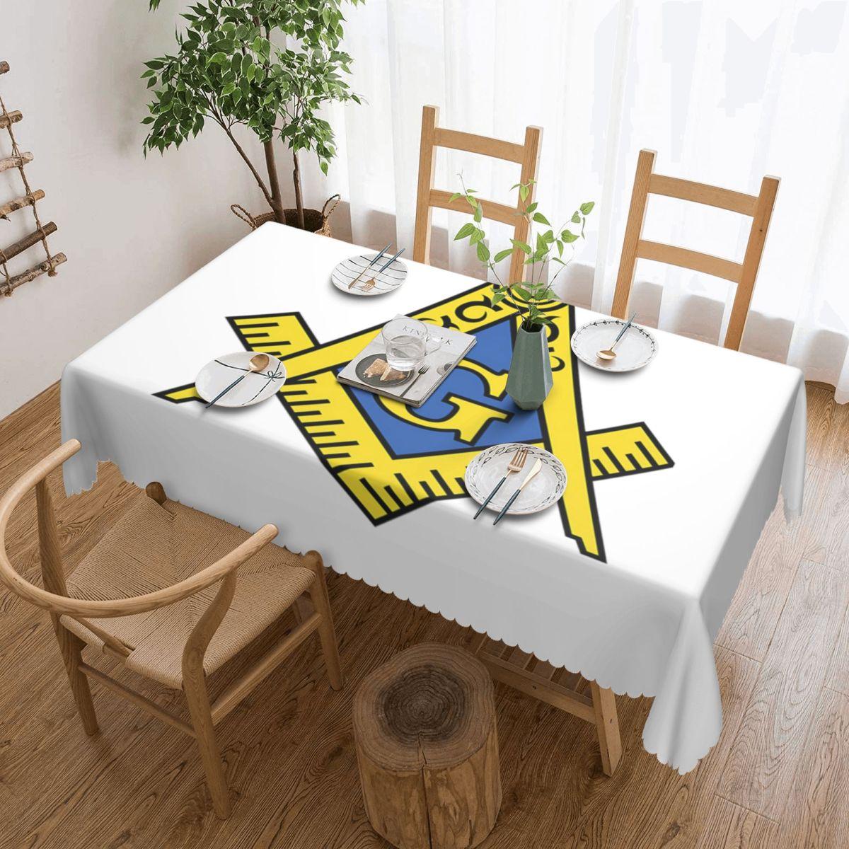 Vrijmetselaar Vrijmetselaars (2) Op Maat Gemaakte Rechthoekige Tafelkleed Oliebestendig Tafelkleed voor Festival Feestdecoraties Tafelkleed 137x183cm gray