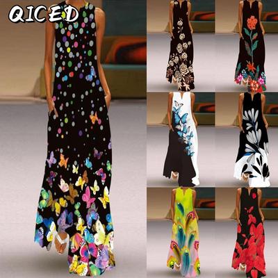 Abiti Casual Senza Maniche Girocollo Moda Estate Primavera