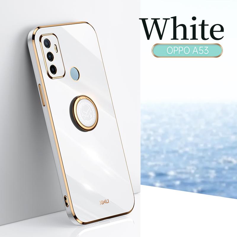 

Противоударный силиконовый чехол с кольцом-держателем для OPPO A53 2020 A53 4G, чехол для телефона белый