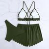 Women's Color Bikini  Swimsuit Swimsuit Three Piece Set
