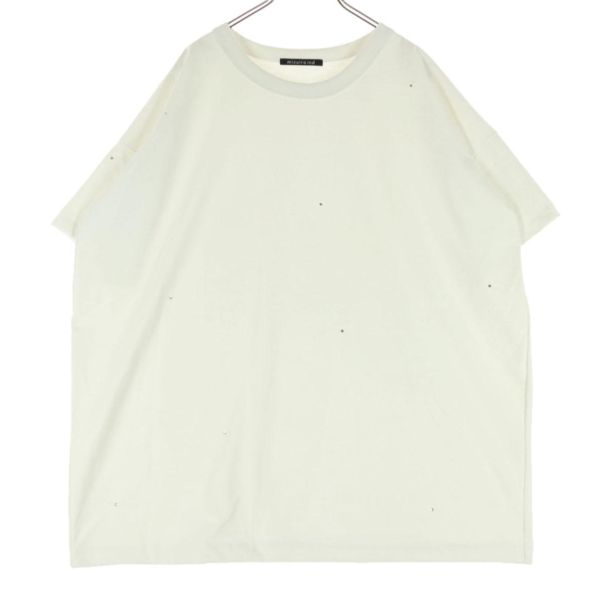 

mizuiro ind сделано в Японии Футболка с коротким рукавом и стразами белая Женская Б/У