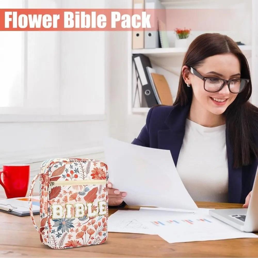 Flora Bible Cover  Case Dustproof Stationery Storage Organizer Book Storage Bag  Study Supplies