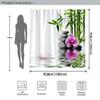 Serenity Zen Garden Shower Curtain for a Tranquil and Relaxing Bathroom, Featuring a Harmonious Design of Bamboo Leaves,
