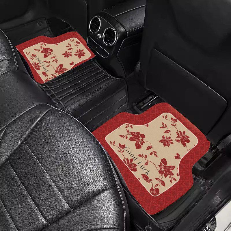 New Chinese-Style Car Floor Mats, Universal, Dirt-Resistant, Earthy Red, with a Sense of Atmosphere, Can Be Cut, Diatomaceous Earth Car Carpet Mats