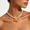 Weave Rope Beach Choker Polka Dot Ocean Style Clavicle Chain Enamel Crab Pendant Necklace Gift