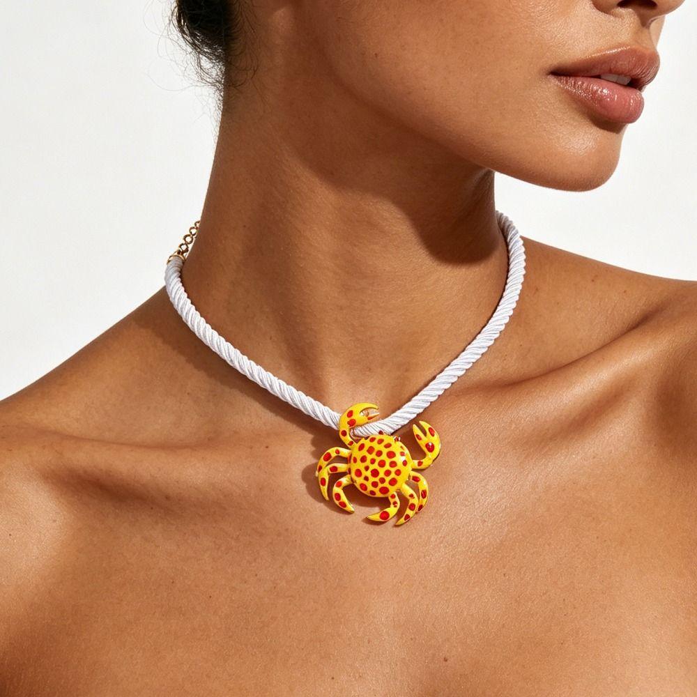 Weave Rope Beach Choker Polka Dot Ocean Style Clavicle Chain Bohemian Collarbone Chain Gift