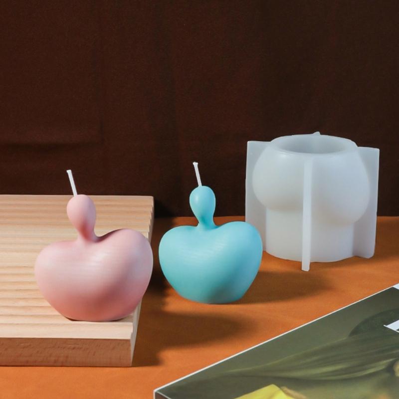 Silicone Candle Mold 3D Heart Shape Room Decors Molds Portrait Art Supplies Silicone Texture for Crafting and Decors