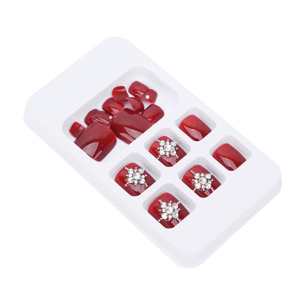 24pcs False Toe Nails Women Girls Fake Toe Nails Art Tips Artificial Full Cover Toenails