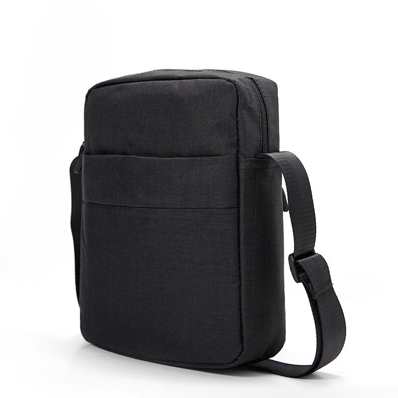 Men's Black Oxford Cloth Waterproof Crossbody Shoulder Bag - Large Capacity, Minimalist Design for Casual Travel