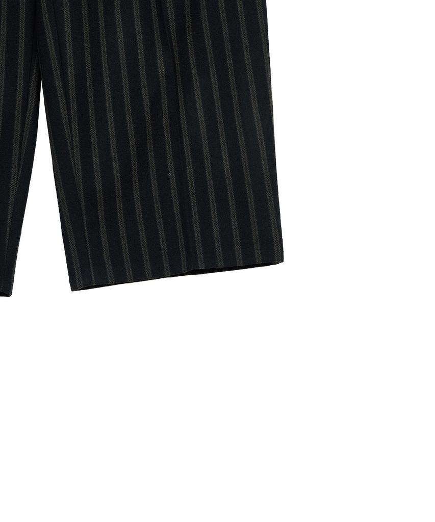 ZNO Striped Wool One-Pleat Pants