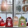 12PCS/Set Christmas Gift Bags Gift Wrapping Linen Fabrics Exquisite Party Gifts Cute Christmas