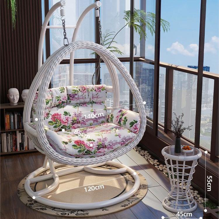 Indoor/Outdoor Rattan Hanging Basket Chair: Rocking Double Swing & Lazy Hammock