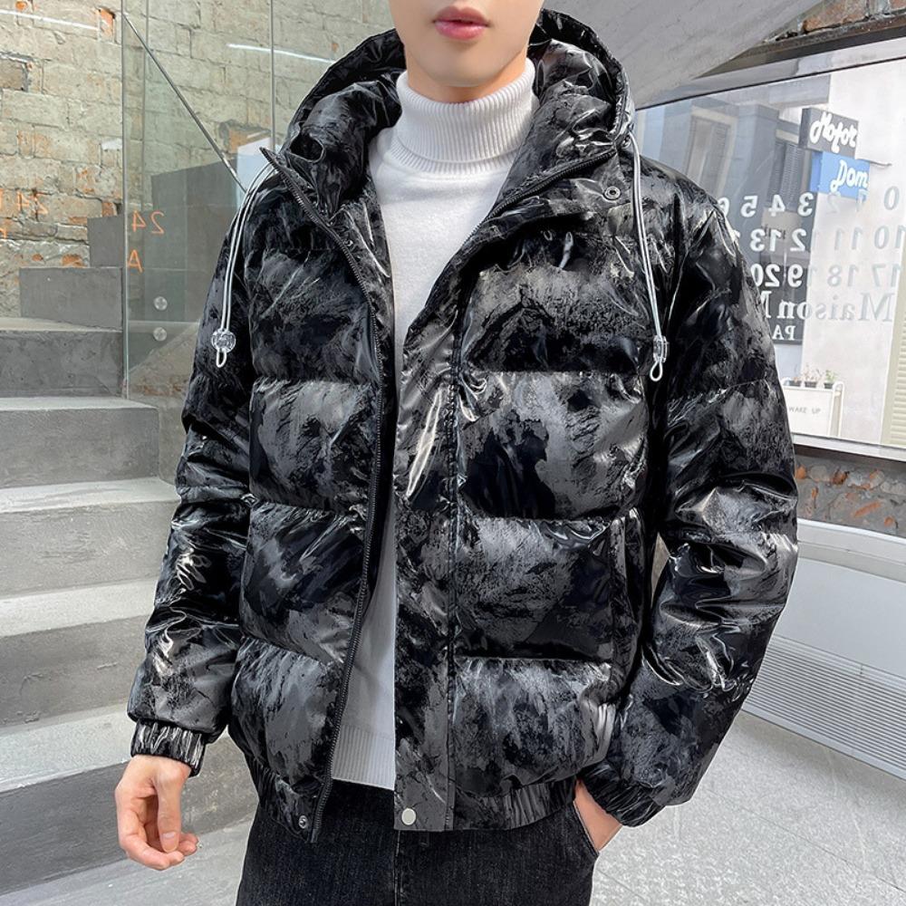 Dunjakke herre kort lett og tynn ny vintertrend hette fortykket