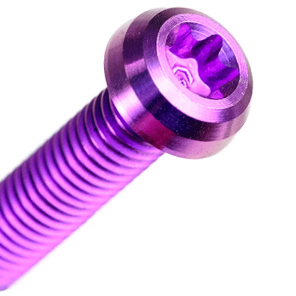 1 PC Multiple Color M5 P0.8mm X 8 9 10 12 14 16 20 25mm GR5 Titanium Alloy Screw T25 Torx Head For Bicycle Disc Brake