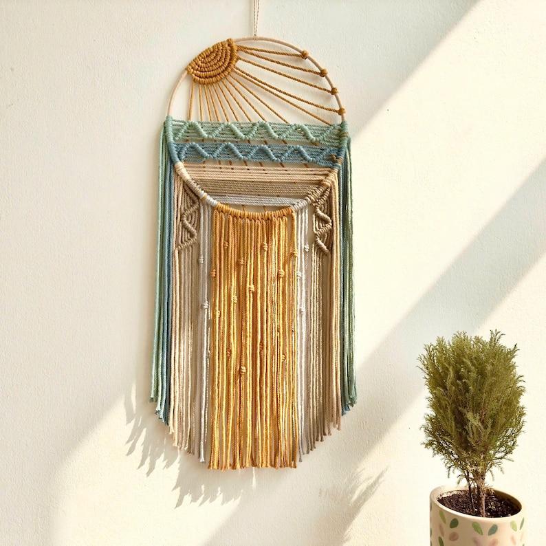 Макраме Настенное панно «Восход Закат»: Бохо Пляжный Декор