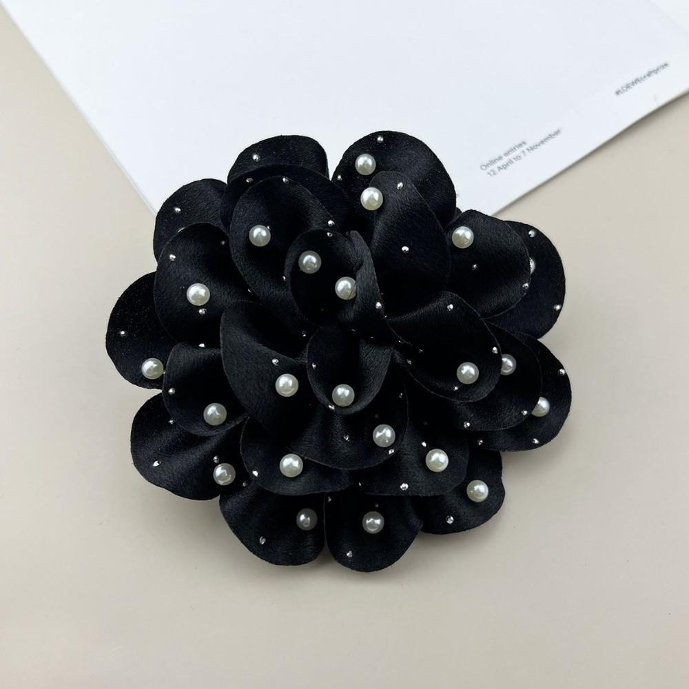 Elegant Fabric Flower Brooch 13cm Size Pearl Badge Corsage New Brooch Pin Clothing Accessories
