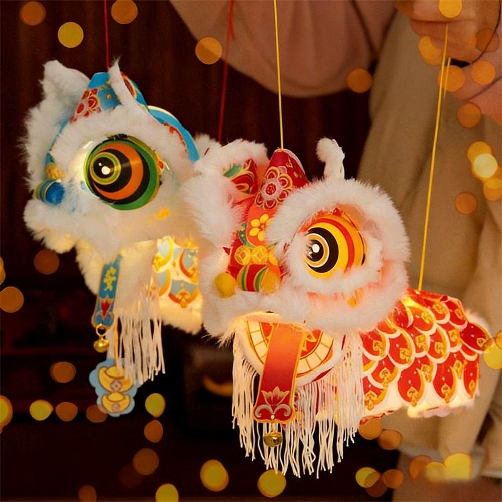 Balíček materiálu pro kutily Novoroční lucerna Lví tanec s třásní Vodotěsná Stará novoroční lucerna Závěsná ozdoba