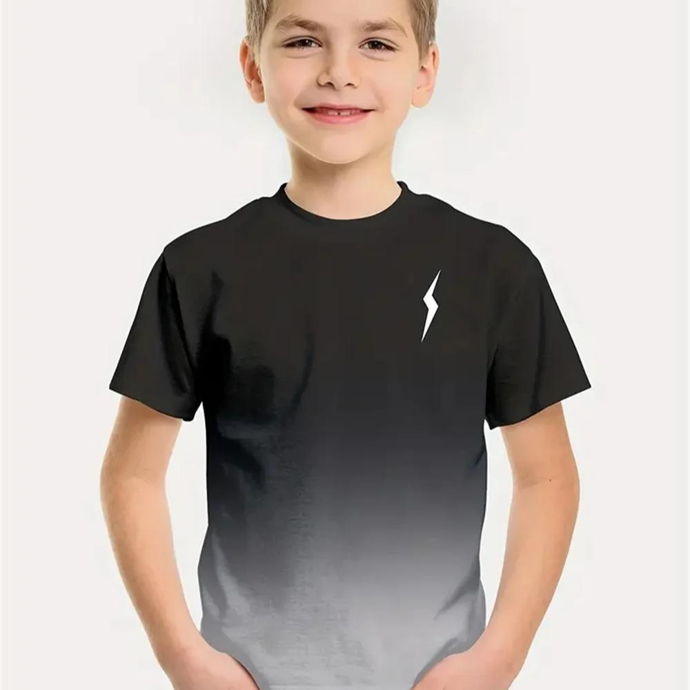 Kinder T-Shirt Einfache Kinder Jungen Kleidung 3D Druck T-Shirt Kurzarm Einfache Kinderkleidung für Jungen T-Shirts
