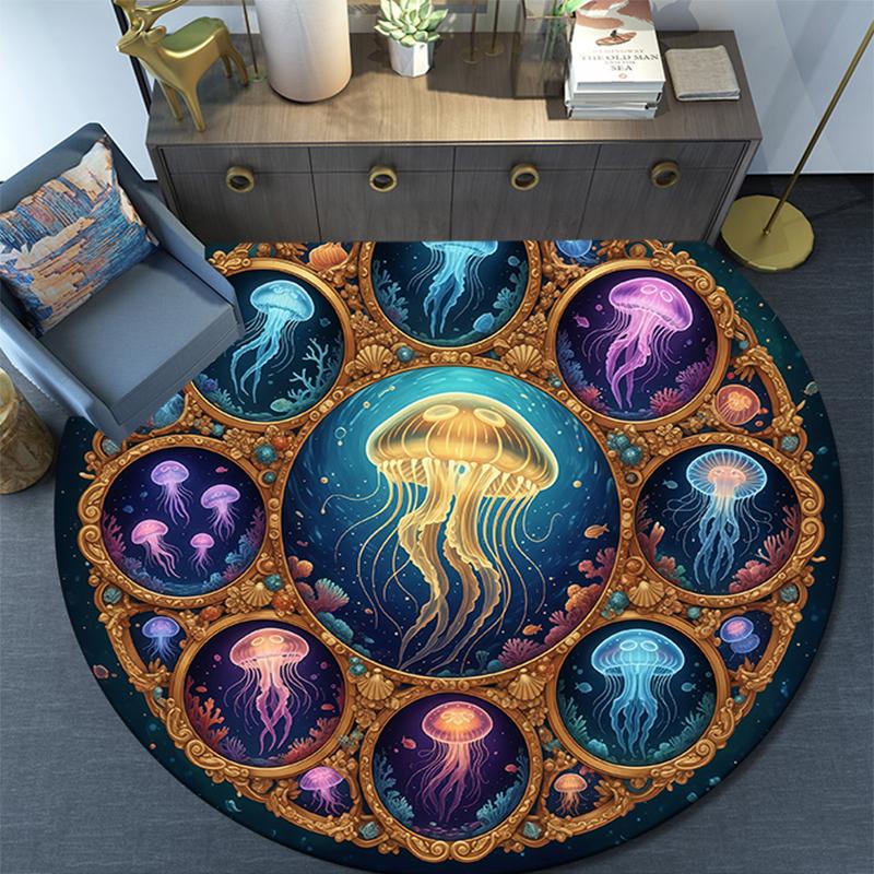 

Cartoon Print Round Area Rug,Carpet Rug for Living Room Bedroom Sofa Playroom Decor,Non-slip Floor Mat 80cmx80cm