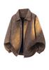 Autumn and winter jacket men's new ruffian handsome trendy brand American lapel pu leather jacket velvet men's top coat