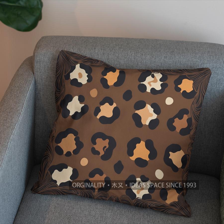 2D Wild Animal Print Abstract Leopard Pillow Cover Pattern Cushion Cover Suitable For Sofa Bedroom Car Pillow Cover