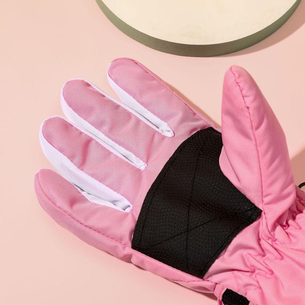 Waterproof Children Winter Ski Gloves Anti-slip Kids Glove Cartoon Thicken Mittens Boys Girls