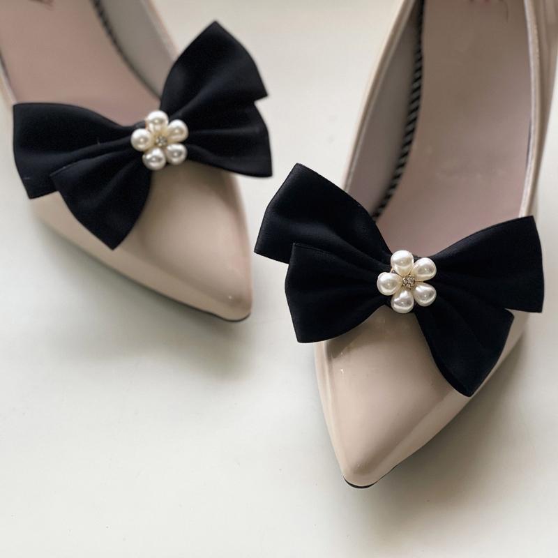 Elegant Bowknot Shoe Clip for Flats Pumps Decorative Shoe Accessories Clip Women Wedding Party Shoe Decorations Clip
