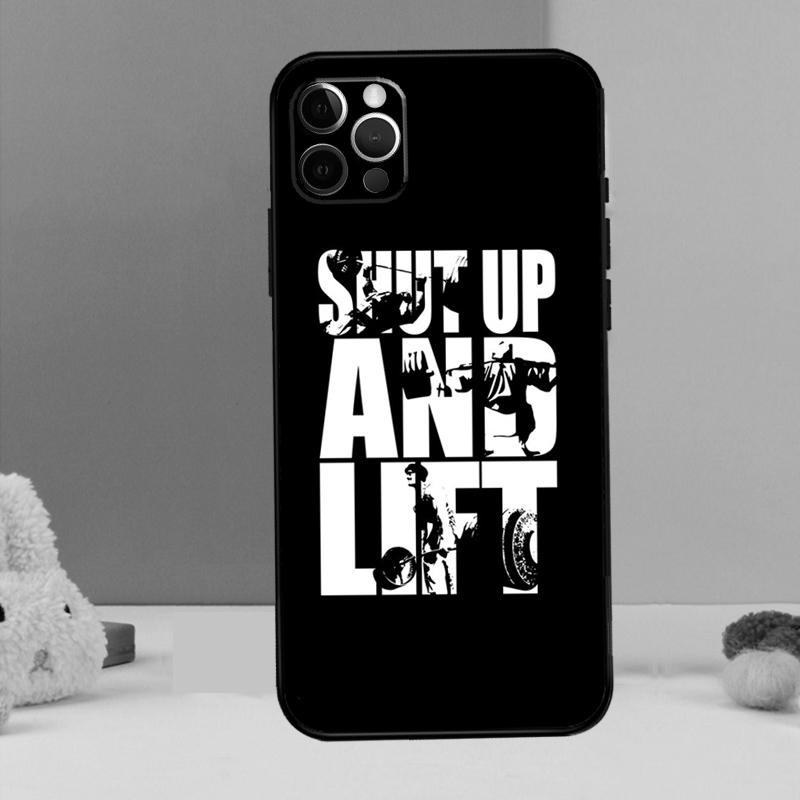 Bodybuilding Gym Fitness Quotes Case For iPhone 14 13 12 11 15 16 Pro Max Mini Plus X XR XS Max Bumper Soft Cover