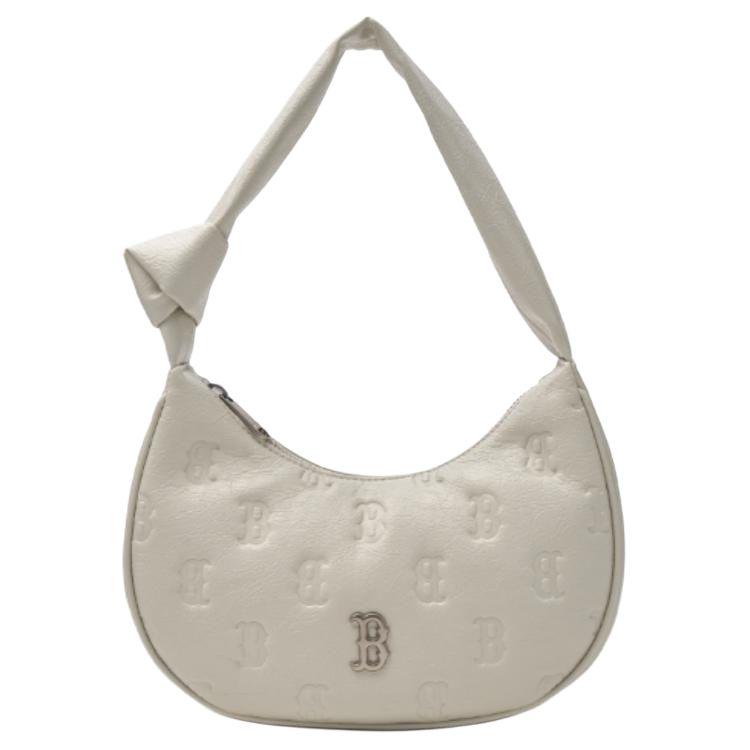 

MLB Monogram New York Yankees Embossed Pattern Zipper Closure Synthetic Leather Hobo Bag Women Handbags Off-White 3ABQMV15N-43WHS Ecru